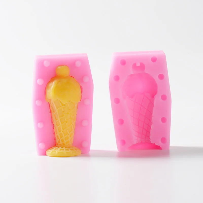 Nicole 3D Силиконовые свечи формы сладкий конус форма Гибкие DIY мыло делая формы