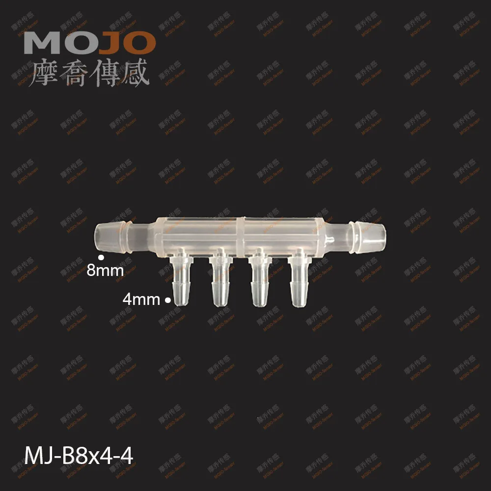 10 шт./лот) MJ-B8X4-4 соединители шлангов 8 мм до 4 мм шестиполосный соединитель трубы PP пластик многоразовый фитинг трубы