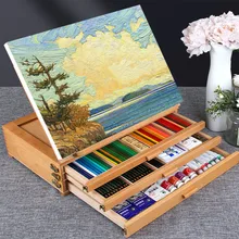 Chevalet en bois pour peinture artistique, avec tiroir, boîte De Table Portable, valise De bureau, matériel De dessin, fournitures artistiques