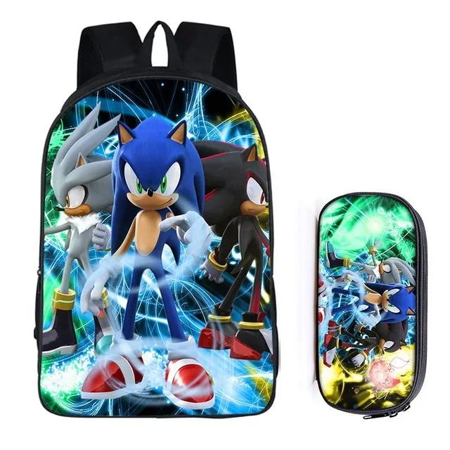 same as picture 2 шт./компл. Sonic зубная щётка тени рюкзаки для детей, принт с героями мультфильмов школьные сумки для мальчиков и девочек начальной школы школьный студенты костюм рюкзаки подарки - Цвет: same as picture
