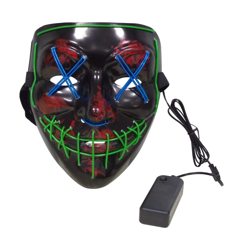 Светодиодная маска на Хэллоуин вечеринку маскарадные маски неоновые маскарадные маски светится в темноте тушь для ресниц ужас маскарадные маски