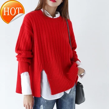 

new thick Autumn Cashmere Sweater long sleeve fashion Sweater soft warm knitted Sweater female Knitted pullovers Free Shipping