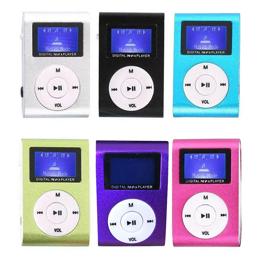 Новинка Лидер продаж модный мини MP3 плеер с USB зажимом и ЖК экраном поддержка Micro