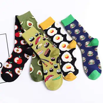 

Winter and winter dessert food series creative patterns in the long full cotton men's and women's socks wet socks