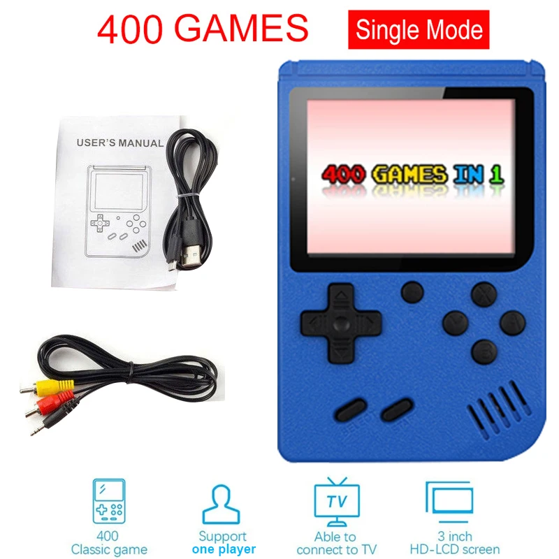 2021 3.0 Inch Retro Portable Mini Handheld Video Game Console 8-Bit Color LCD Kids Player Built-in 400 Games For Christmas Gift 