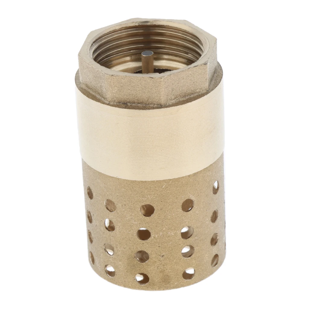 Brass Foot Valve Check Valve With Holes Strainer Filter DN25 1 Inch Installed at a pump or at the bottom of a pipe line