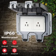 Waterproof Socket Wall Outside Outlets Switched US Socket Covers  15A Outdoor Wall Weatherproof Plug Socket Box for Garden D30
