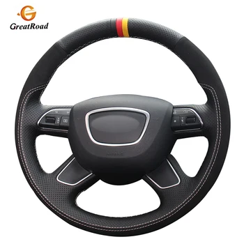 

Hand-stitched DIY Black Suede Car Steering Wheel Cover for Audi A3 8V Sportback A4 B8 Avant A6 C7 A8 D4 Q3 8U Q5 8R Q7 4L