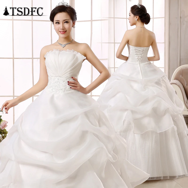 

Corset lace up 2019 Beads strapless Crystal Sweetheart Lace White Wedding Dresses for brides plus size maxi formal 2018 Dress