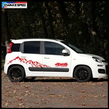 Mountain Graphics Vinyl Decal Car Styling Door Side Decor Sticker For-Fiat Panda 4X4 OFF RAOD Auto Body Customized Stickers (2)_副本