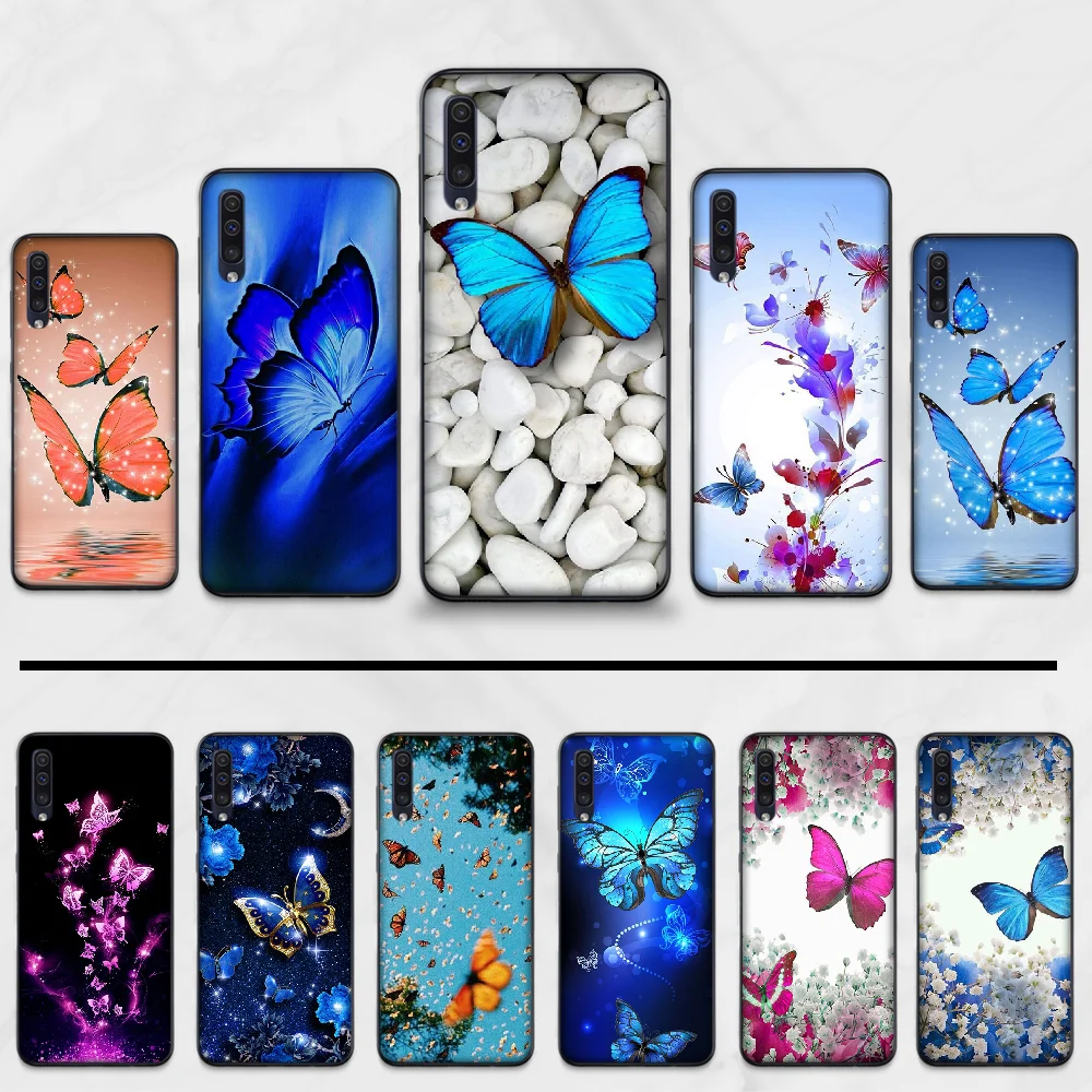 colorful butterfly flower Black TPU Soft Phone Cover For Samsung Galaxy A 3 6 7 8 10 20 30 40 50 70 71 10S 20S 30S 50S PLUS | Мобильные