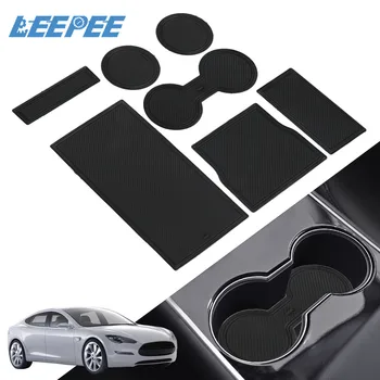 

Universal Car Console Wrap Mat Silicone Model 3 Non-Slip Auto Interior Accessories Gate Slot Center Protective Cup Holder Pads
