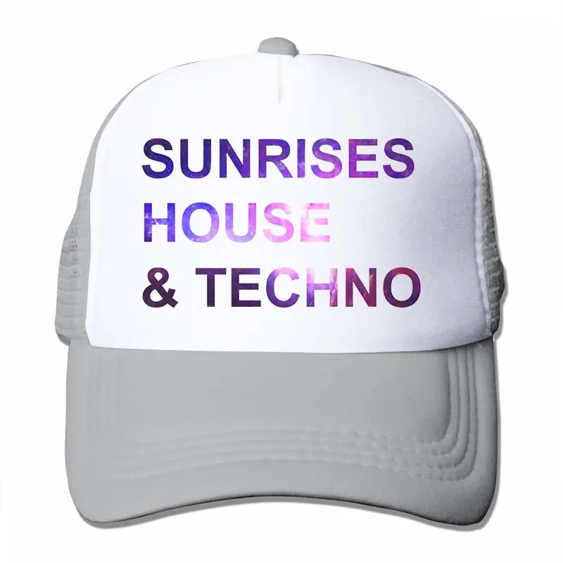 Бейсболка Sunrises House and Techno для мужчин и женщин, бейсболки, модная Регулируемая Кепка - Цвет: 4-Gray