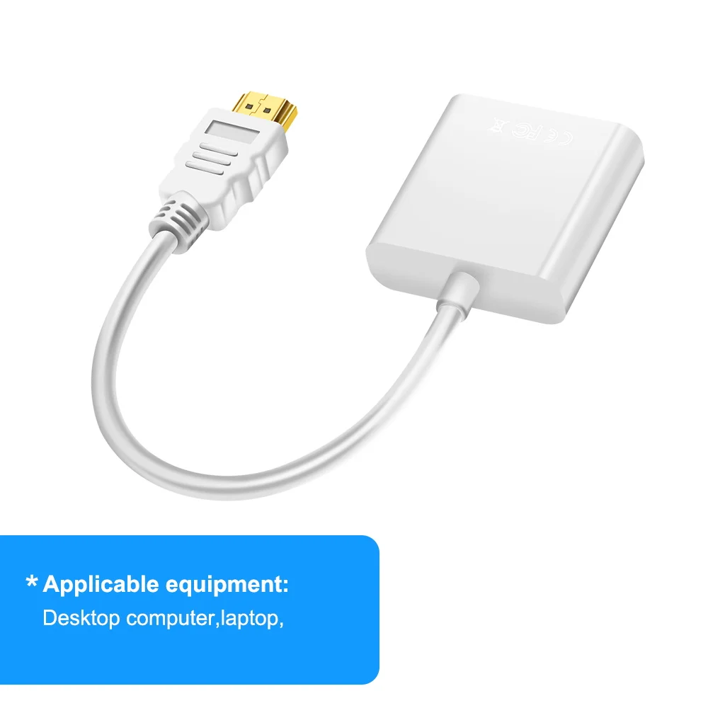 HDMI к VGA кабель Мужской к Famale цифро-аналоговый кабель 1080P VGA Видео Аудио конвертер для компьютера PC tv xbox PS3 PS4 ноутбука - Цвет: Without Audio Power