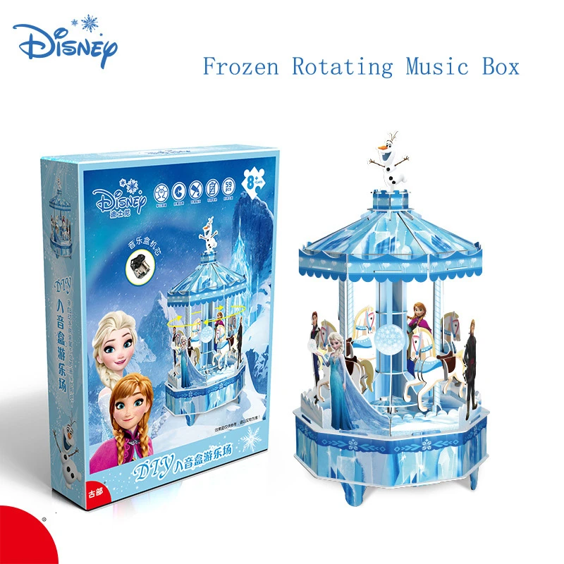 

Disney Ice And Snow Witch From Nepal Rotating The Music Box Gift Diy Rotating Wooden Horse Three-dimensional Manual Music Box