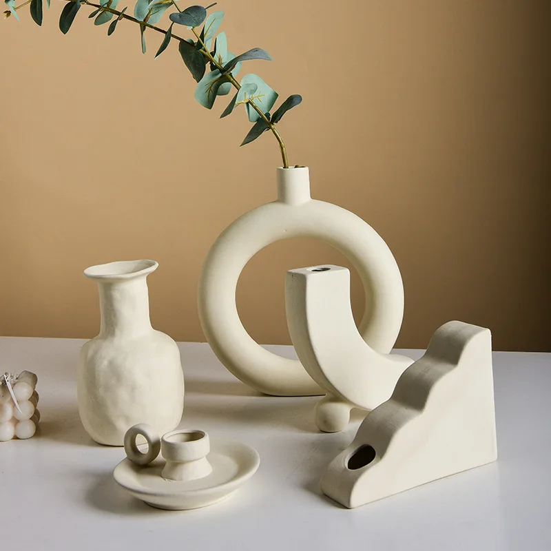 Керамические аксессуары в скандинавском стиле ваза предметы интерьера для дома