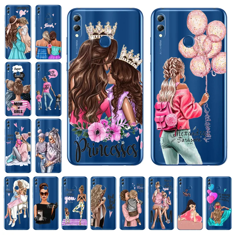 

Transparent Case For Huawei Honor 8X Case Baby Girl Fashion Mom Luxury Cover For Huawei Honor 8X Max 8 8A 8C 6X 7X 6A Etui Capa