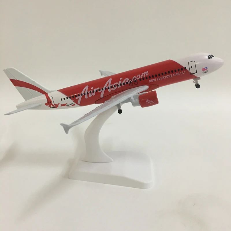 JASON TUTU 20cm Plane Model Airplane Model Air Asia Airbus A320 Aircraft Model 1:300 Diecast Metal Airplanes Plane Toy Gift