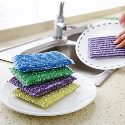 

Color Highly efficient Scouring Pad Dish Cloth Cleaning Wipers kitchen rags Strong Decontamination Dish Towels 1 pcs