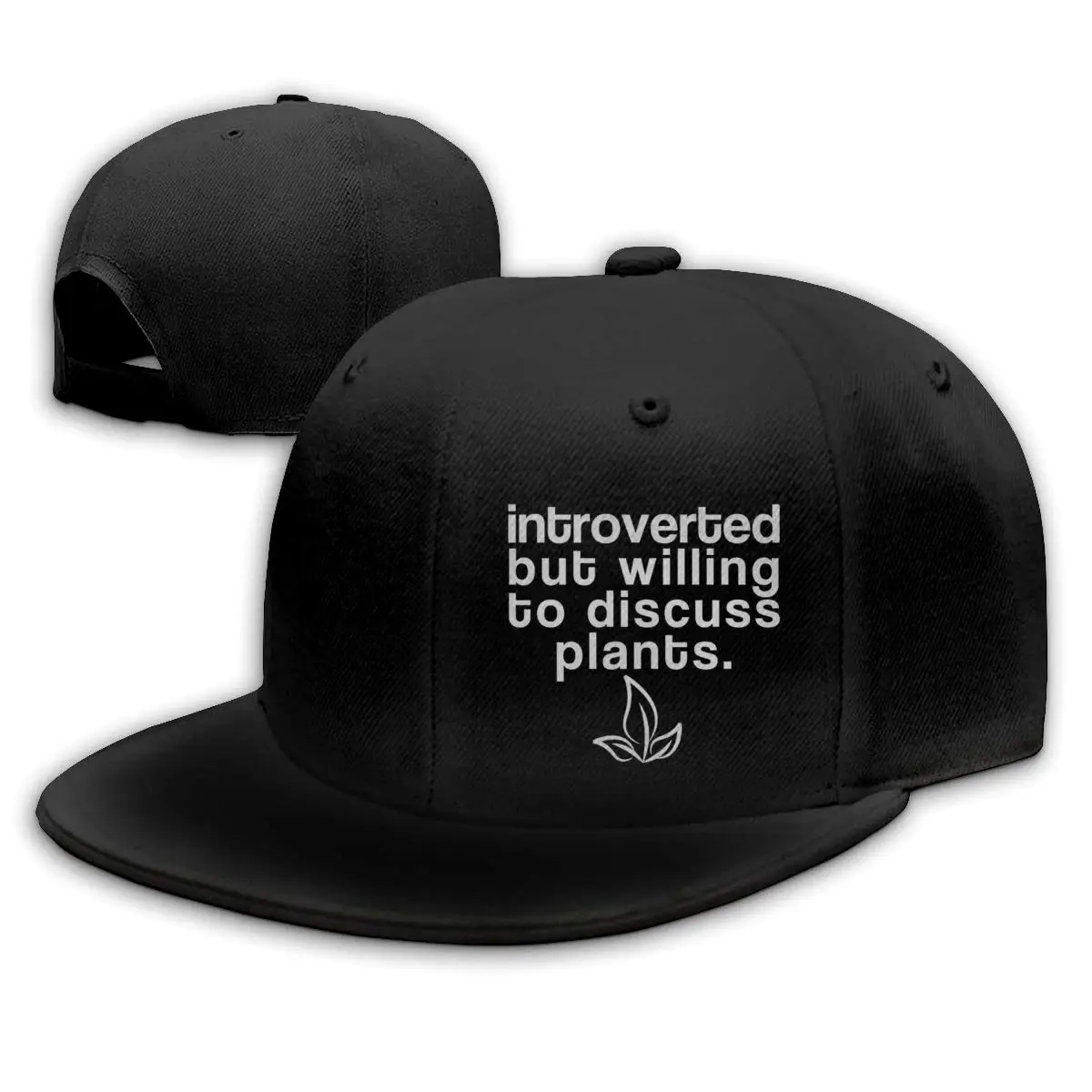 Introverted, но готовы обсудить растения унисекс Snapback Плоский Билл Бейсболка Черный