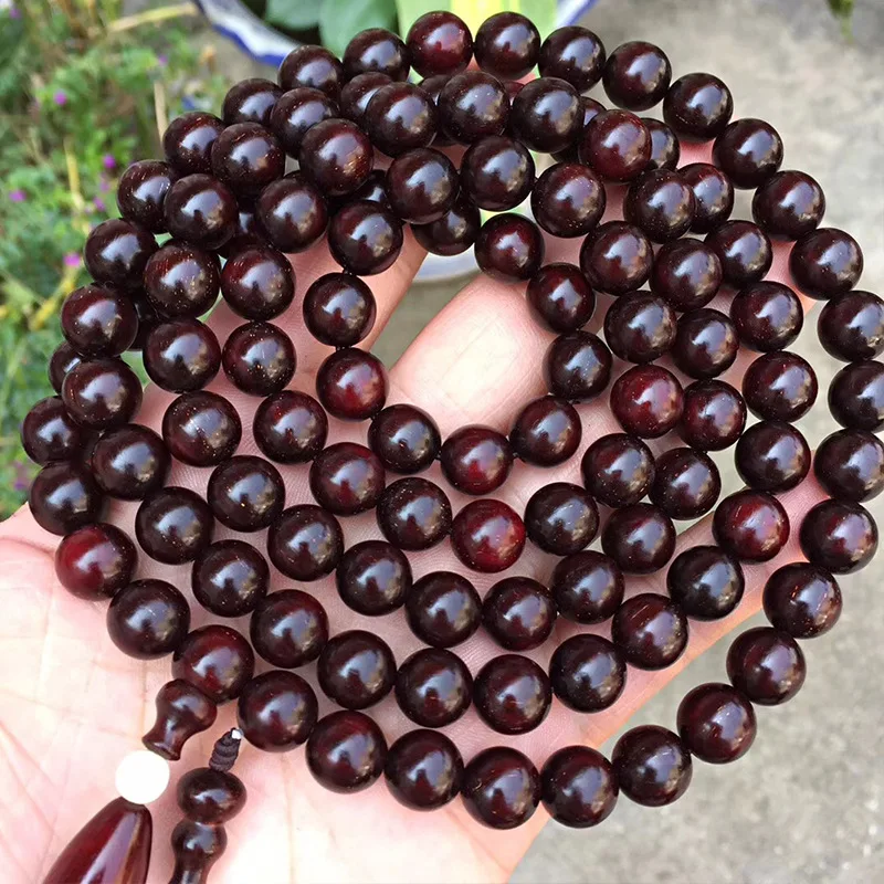 

Lobular Red Sandalwood 1.0 Old Material Multi-Satellite High Oil Dense Venus Buddhist Prayer Bead Bracelets Men And Women Beads