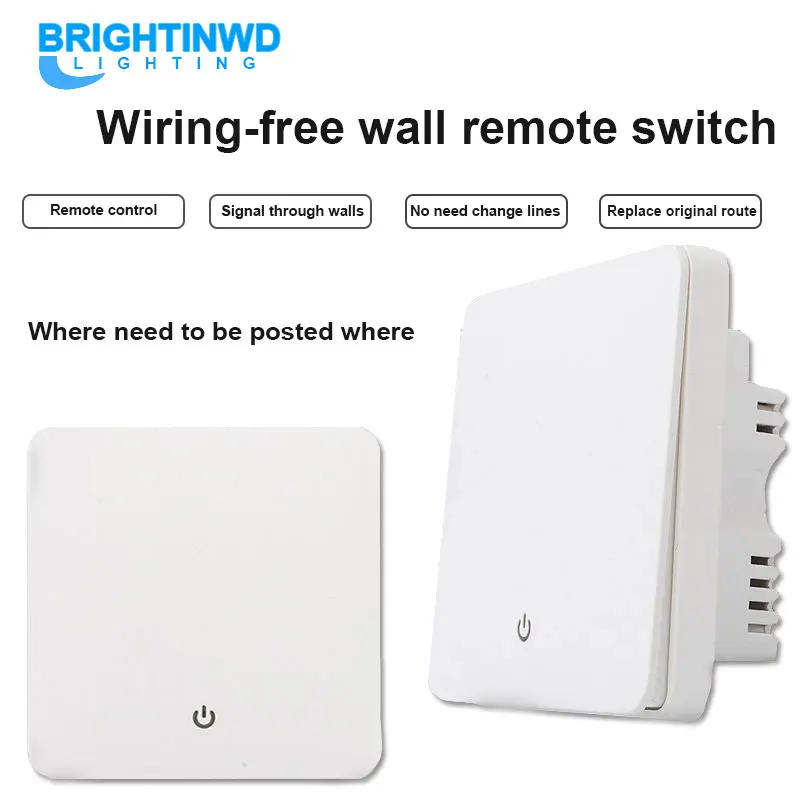 

Rocker Remote Control Smart Switch Wireless Wiring Free 433 Double Control Bedroom 220V Power Home Wall Lamp Switch