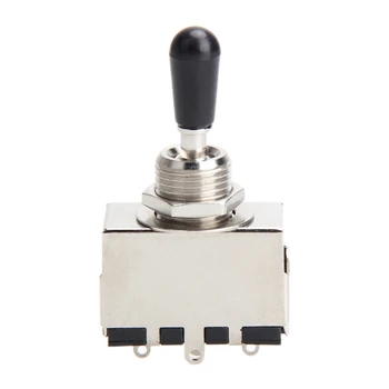 

Silver 3 Way Pickup Selector Toggle Switch with Black Tip