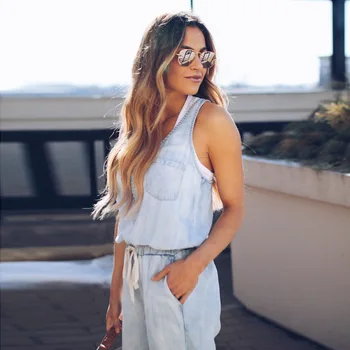 

Women Sexy Jumpsuit Sleeveless Jean Woman Jumpsuit Street Wear Clothes European Style Overalls Plus Size Bodysuit
