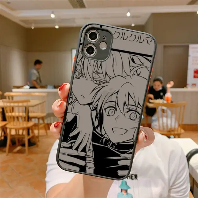 Anime Seraph of the end Yuichiro Hyakuya Phone Case for iPhone X XR XS 7 8 Plus 11 12 pro MAX Translucent Matte Shockproof shell a8