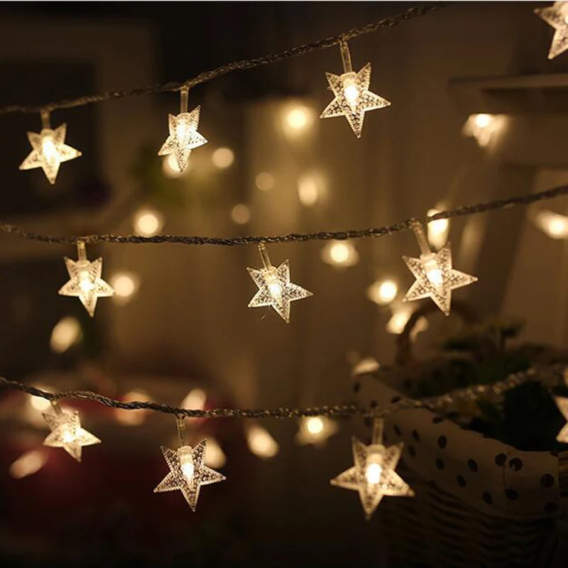 1.5/2/3/5m LED Star Light String Twinkle Garlands Christmas Lamp Holiday Party Wedding Decorative Fairy Lights Battery Powered 1.5/2/3/5m LED Star Light String Twinkle Garlands Christmas Lamp Holiday Party Wedding Decorative Fairy Lights Battery Powered