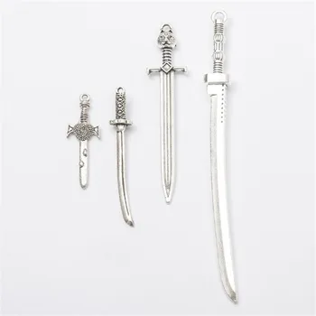 

10PCS/Bag Vintage Metal Alloy Sword Knife Charms DIY Fashion Accessories Pendant Charms for Jewelry Making