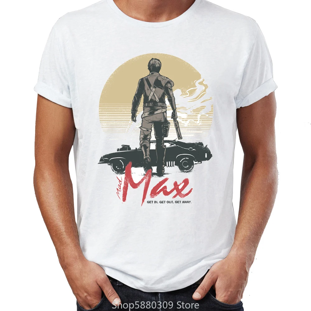 Брендовые Новые мужские футболки с принтом Mad Max Get In Out Away Потрясающие иллюстрации