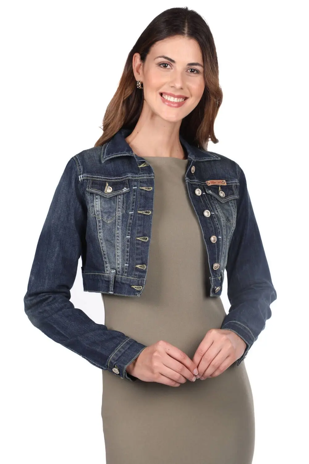 Blue White Womens Jean Bolero|Vests 