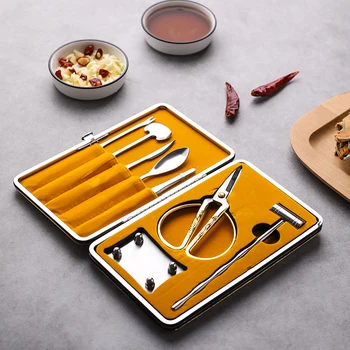 

8Pcs Seafood Tool Set Lobster Crab Needle Stainless Steel Lobster Crab Cracker Clamp Claws Sheller Kitchen Cooking Tools MM60HX