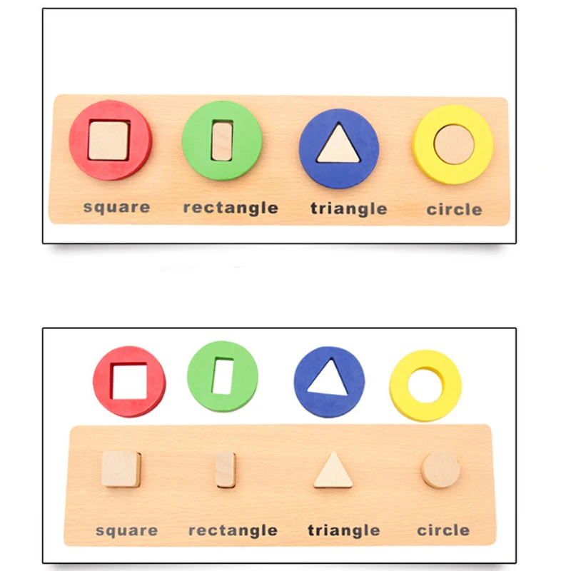 Деревянные геометрические блоки форма совпадающая игрушка костюмы Объединенная доска Монтессори образование строительный блок форма пар равная точка ребенка