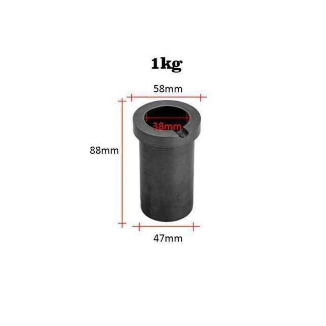 1-5kg Foundry Clay Graphite Crucibles Black Cup Furnace Torch Melting Casting Refining Gold Silver Copper Brass Aluminum Single ring 1KG