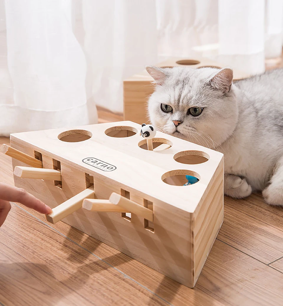 Обучающая игрушка для кошек, игрушка для котов, игрушка для кошек из цельного дерева, игрушка для кошек, развлекательная игрушка для домашних животных, игрушечная палка для игры в суслика