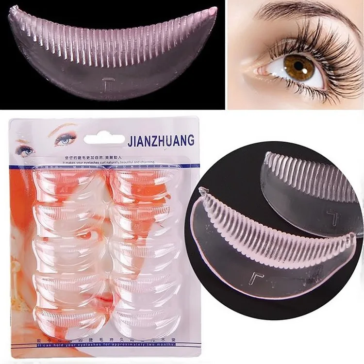 10pcs Eyelash Lift Perming Silicone Curler Pads Embedded Ridges Shield Rods   Eye Lash Makeup Beauty Tools