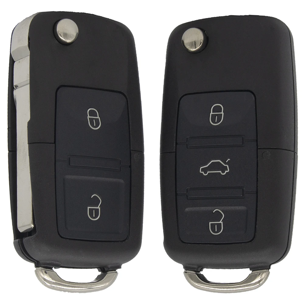 

WhatsKey 2 3 buttons Flip Folding Remote Car Key Shell Case For VW/Volkswagen Golf Polo Passat B5 Bora MK4 Seat Skoda HU66 Blade