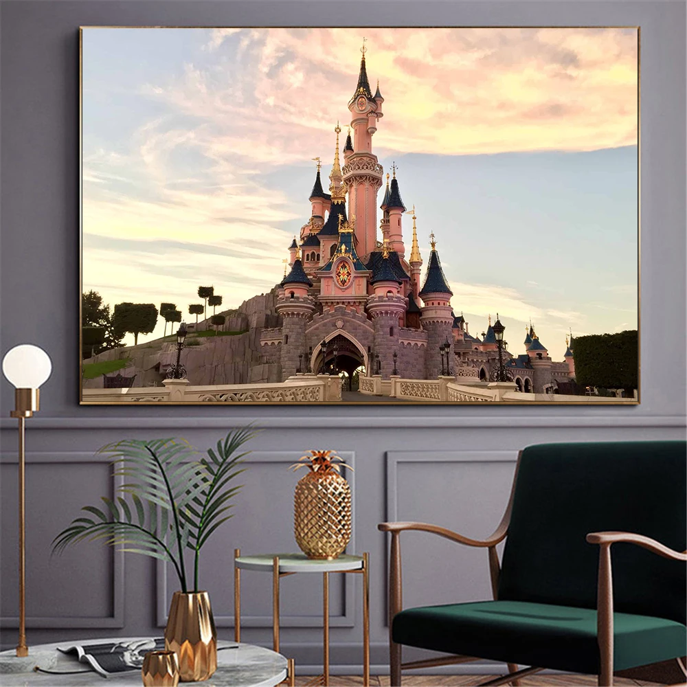 Posters-and-Prints-Disneyland-Pairs-Park-Castle-Painting-Tower-Kids-Room-Wall-Pictures-for-Living-Room (1)