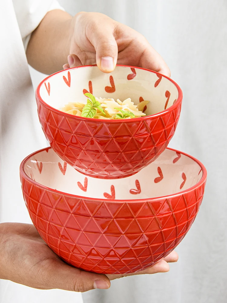 Креативная индивидуальная керамическая миска для еды Бытовая десертная чаша для супа, салата контейнер для посуды для детей подарки искусство