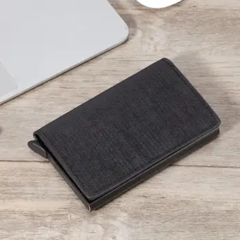 

2020 Anti Rfid Credit Card Holder Case Men slide Leather id Card Holder Bank Aluminium Metal Wallet Creditcard Bag pop wallet