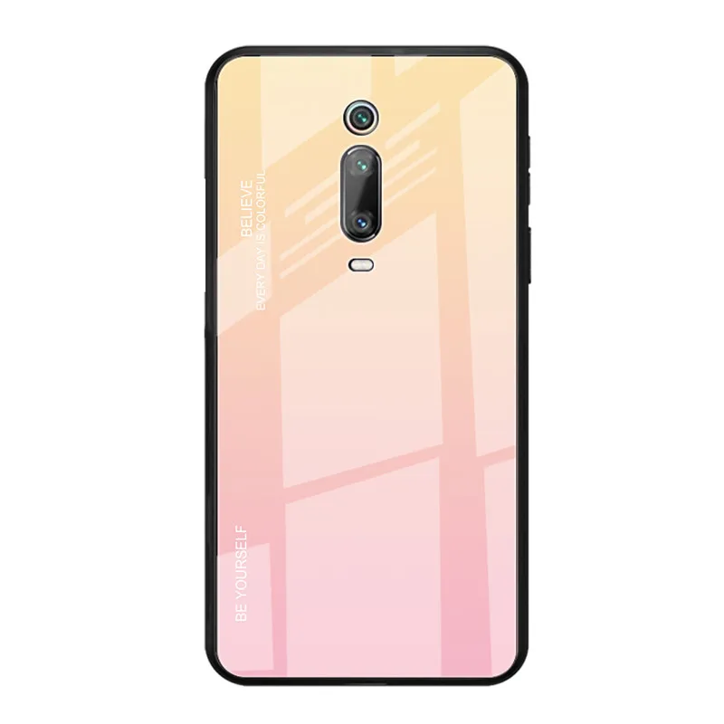 Градиентный чехол из закаленного стекла для Xiaomi Redmi K20 Note 8 7 6 5 Pro 7A 6A, силиконовый чехол с мягким краем для xiomi Redmi Note 7 8 - Цвет: Style 1