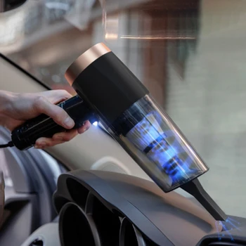 

12V Car Vacuum Cleaner 120W Wet Dry Dual Use Portable Car Vacuum Cleaner High Power 3 in 1 Aromatherapy Lamp Black