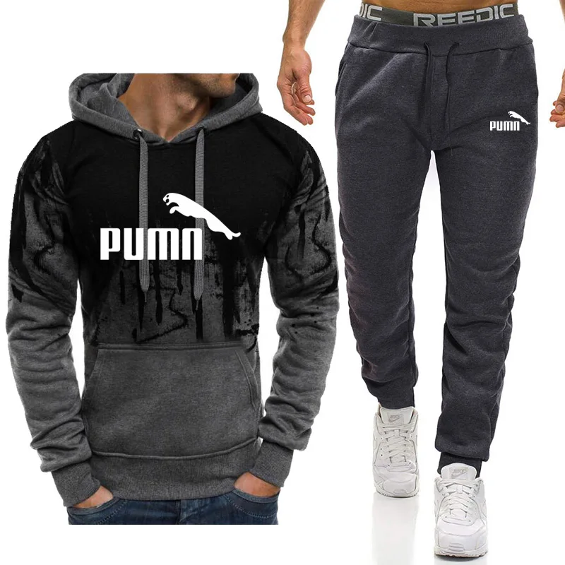 

2020 Winter Brand Tracksuits Men's sets Long Sleeve Pullover + Jogging Trousers 2pcs Sets Fitness Running Suits sportswer Male