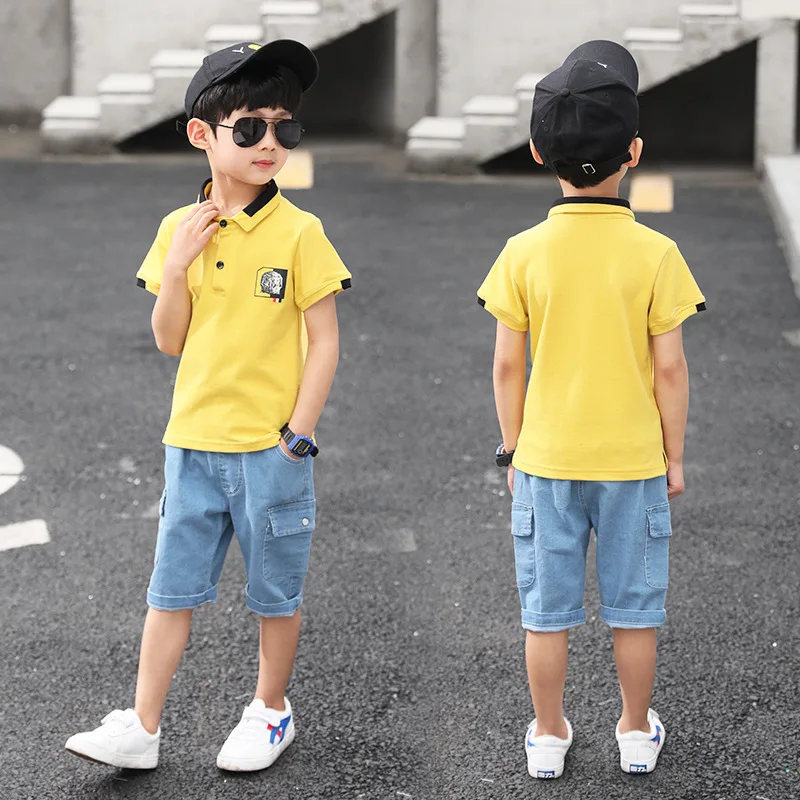 

Childrenswear BOY'S Summer Wear 2019 New Style Set Big Boy Korean-style Summer Two-Piece Set Summer Handsome Western Style