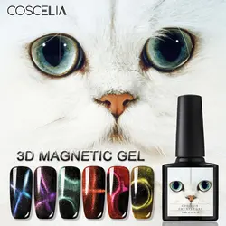 COSCELIA 10 мл ногтей полу постоянный Led УФ-гель для ногтей Soak Off 3D Хамелеон Cat глаза УФ гель польский магнитного ногтей Лаки