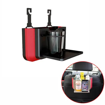 

Multi-function car foldable telescopic storage compartment cup holder, car seat back folding table
