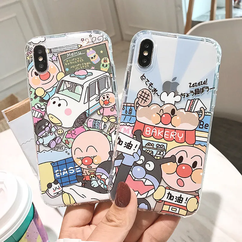 

Japanese cartoon Anpanman anime Phone case for coque iPhone 7 7 Plus 6 6s 8 Plus XS Max case silicone cover for iPhone X XR case