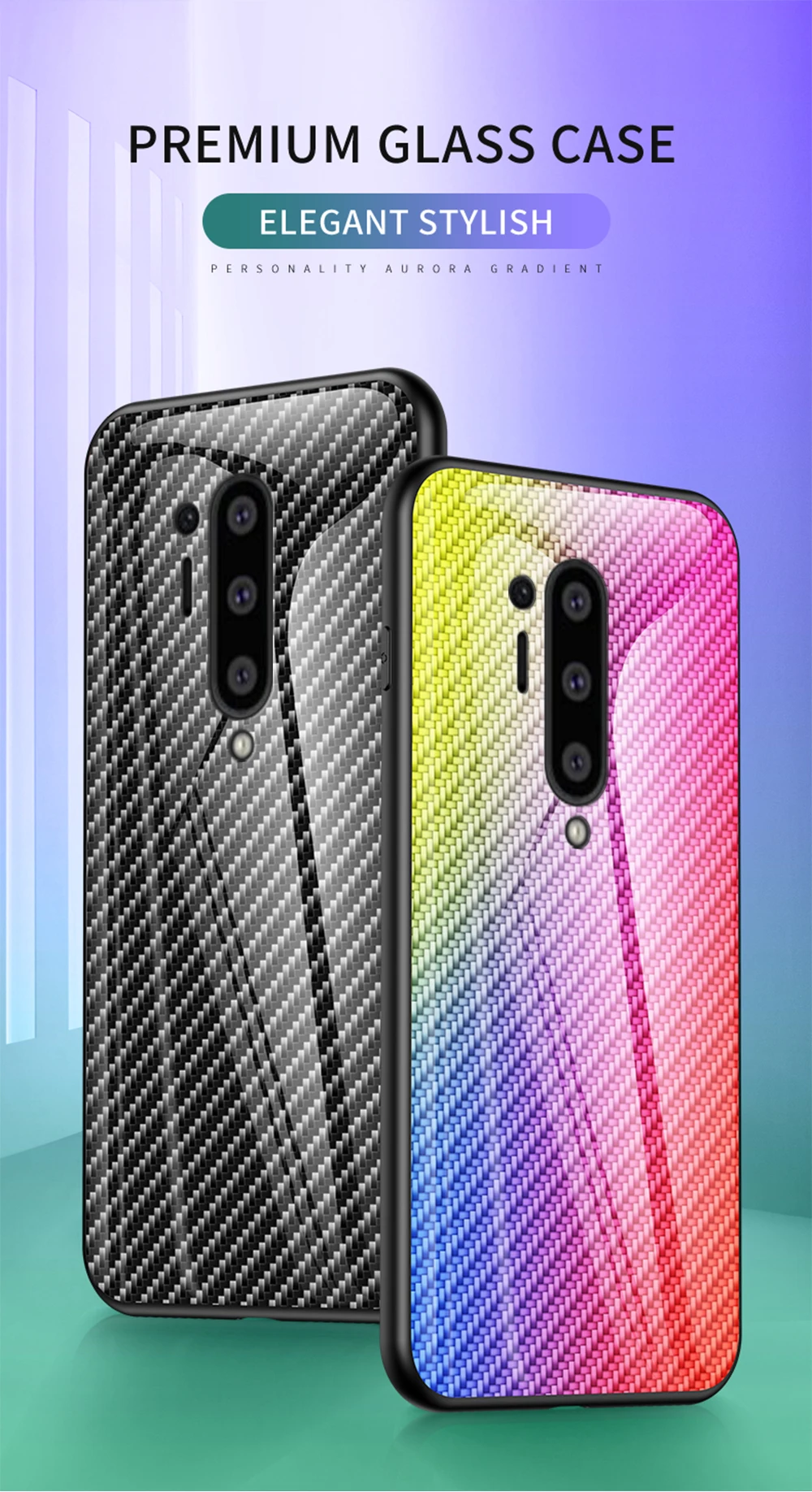 XUANYAO Case 1+8 Pro One Plus 8 Case Glass Hard Cover OnePlus 8 Pro Case Silicone Soft Edge Carbon Fiber Back Cover OnePlus 8 1+ (1)